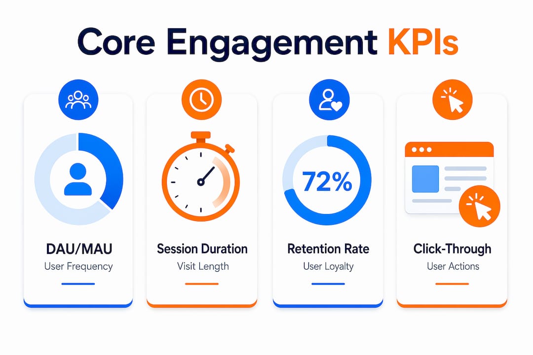 Infographic showing core KPIs for engagement