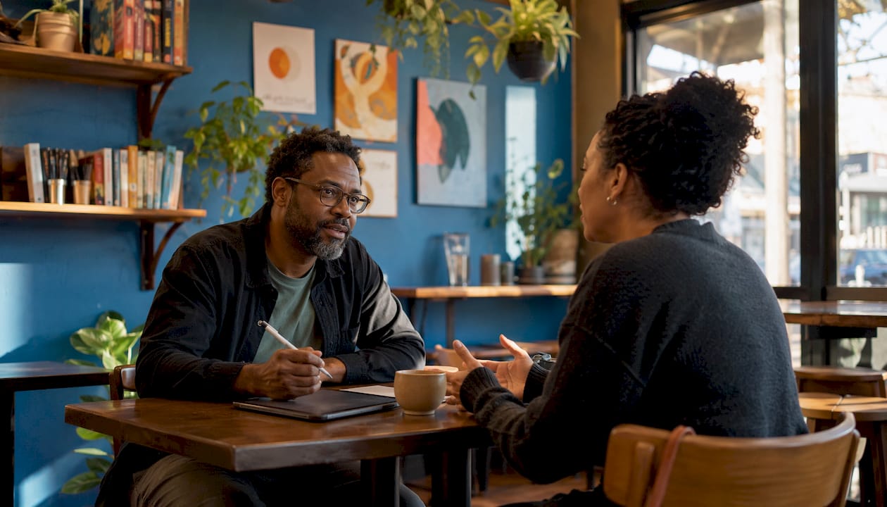 UX researcher conducting usability interview