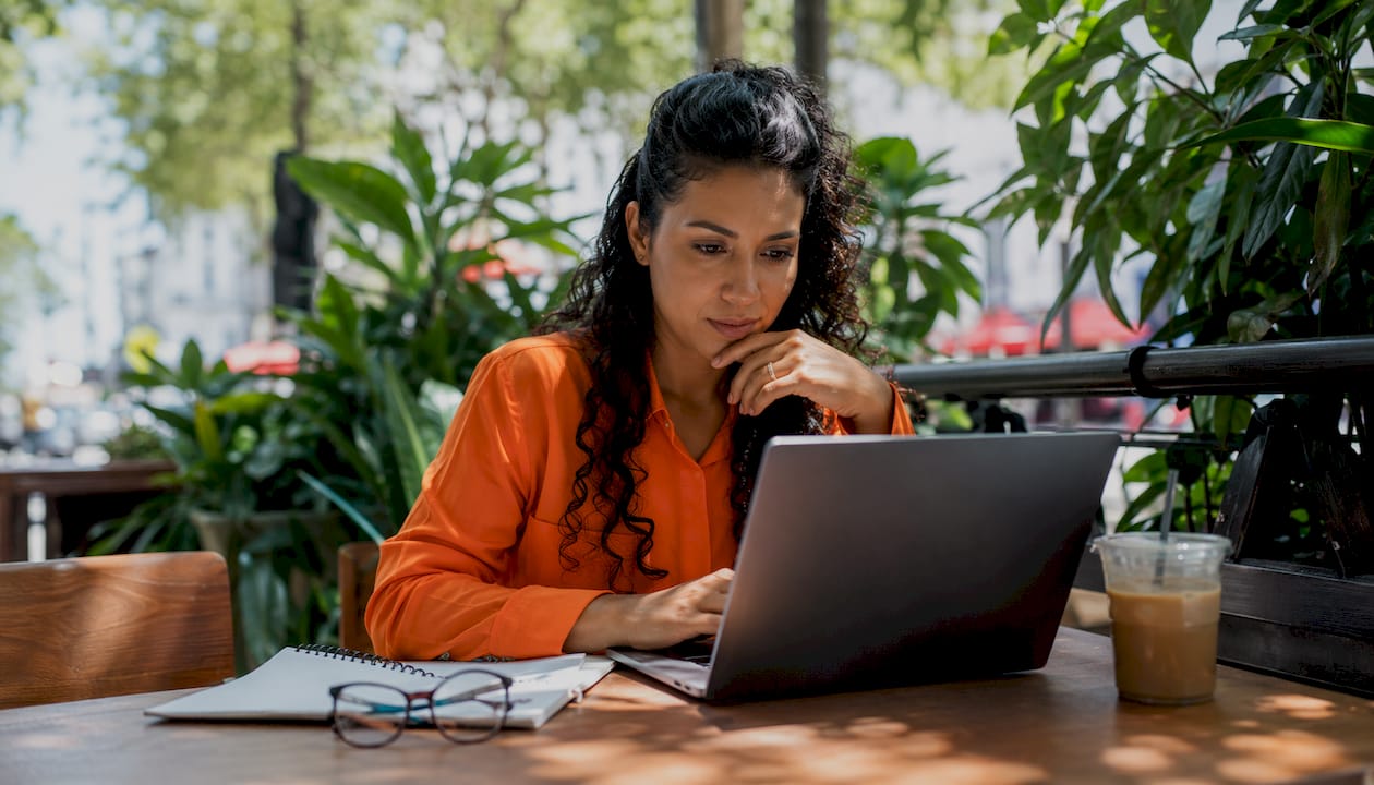 SEO expert reviewing backlink data at desk