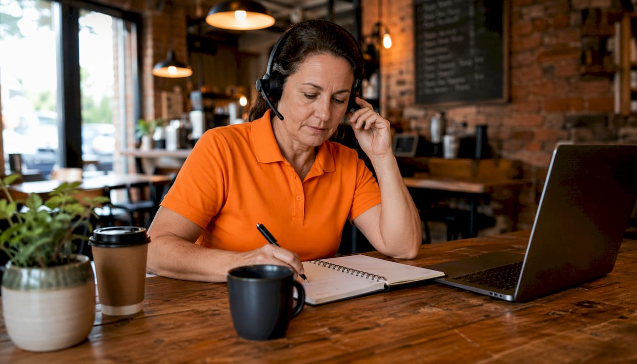 Female contractor answering inbound calls