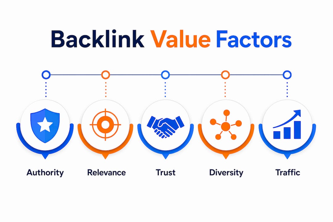 Infographic of key backlink value factors