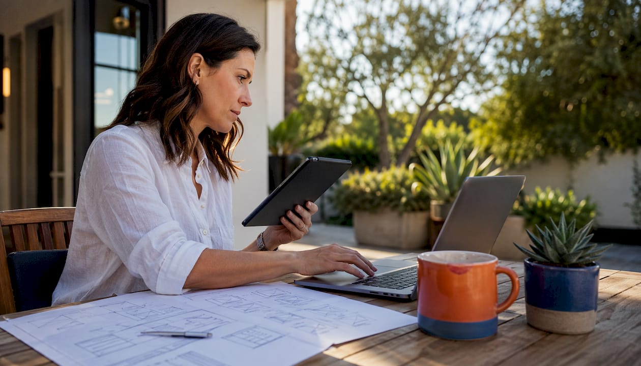 Small business owner crafting homepage headline