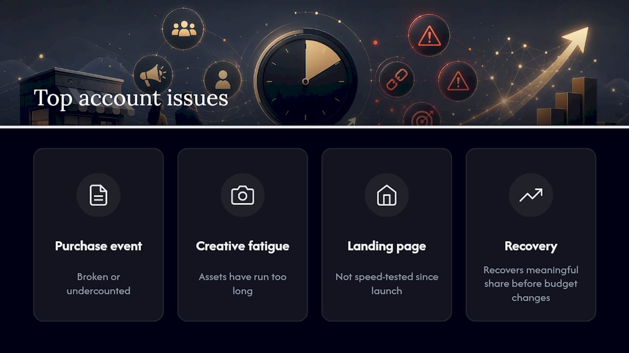 Diagram of common Facebook ad issues and fixes