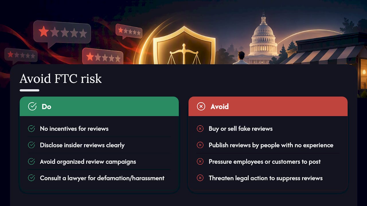 The FTC's fake review rule and your legal exposure — overview diagram