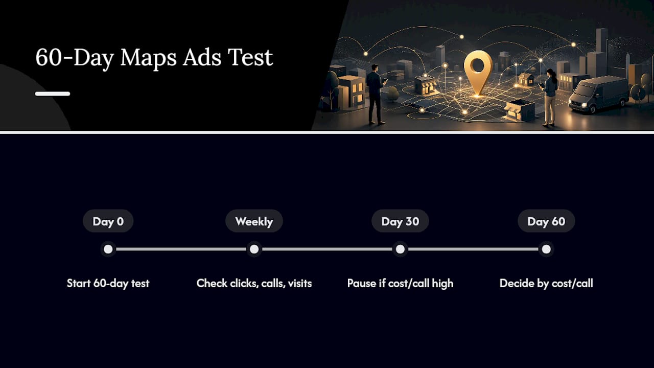 60-day Google Maps advertising test timeline