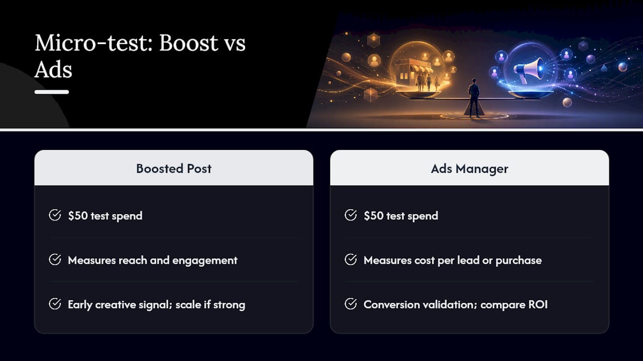 Boosted post and Ads Manager comparison