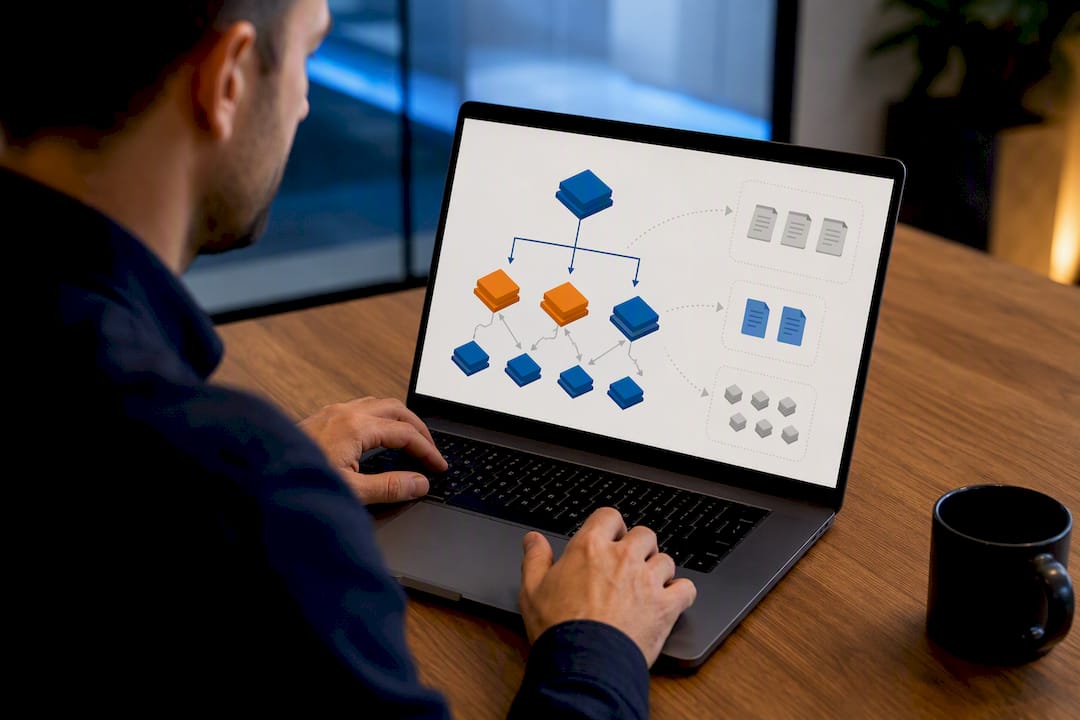 Illustration of improved website architecture