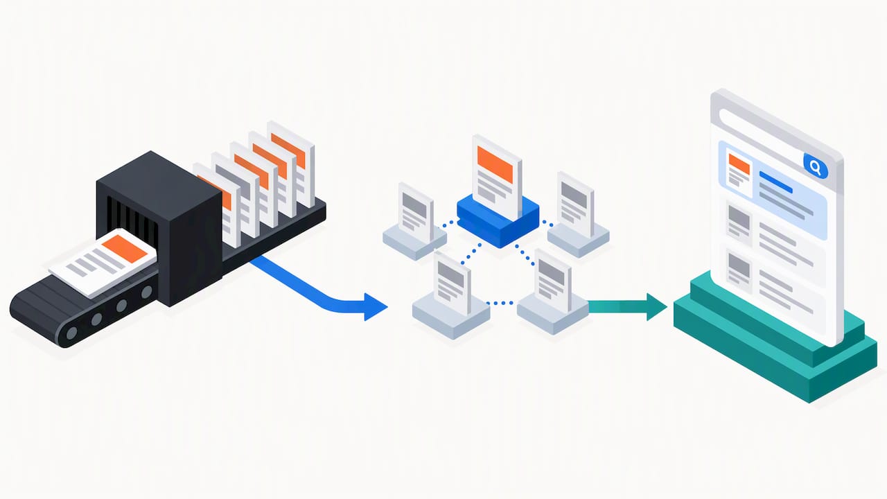 Webpage moving through SEO indexing stages