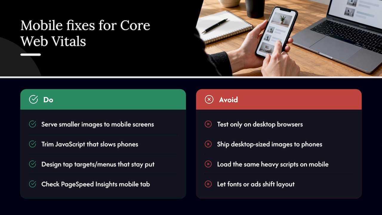 The Role of Mobile-Friendly Design in Core Web Vitals Performance — overview diagram