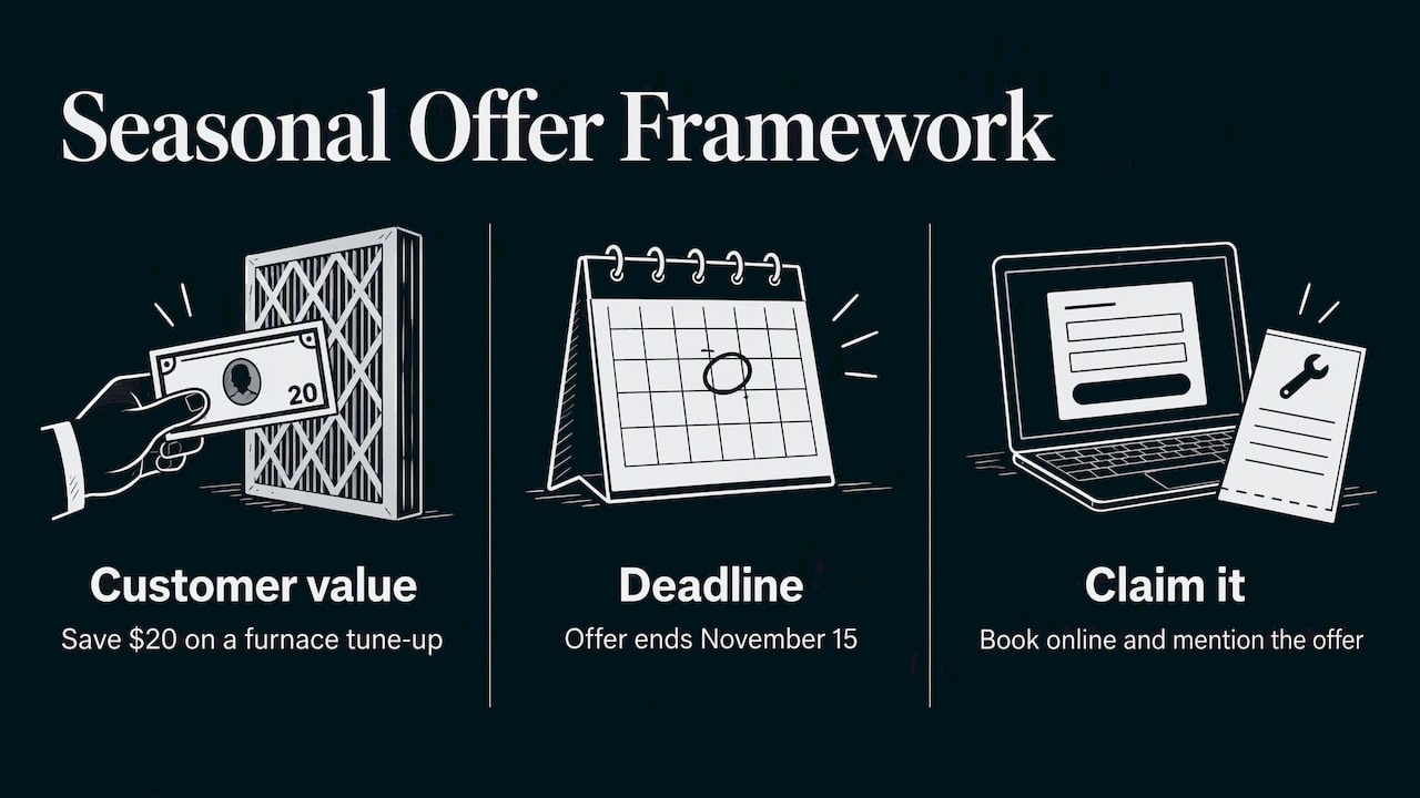 Three parts of a seasonal offer