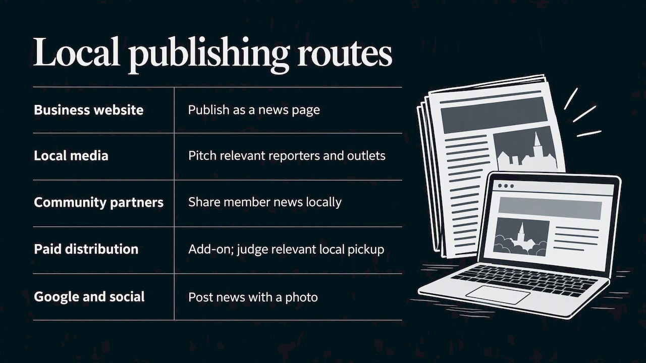 Four routes for publishing local business news
